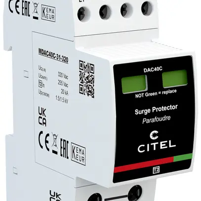 Parasurtension Citel DAC40CS-31-275, type 2, 3 pôles 