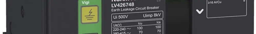 Disgiuntore di potenza Schneider Electric NSXm100E Vigi 100A 4P 16kA EVERLINK 