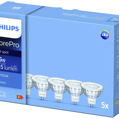 Lampe LED CorePro LEDspot Classic GU5,3 36D 4.4…35W 827, 5pièces 