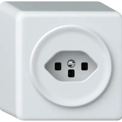 Presa AP origin 1×tipo 23 16A 230V 88×88×54mm bianco 