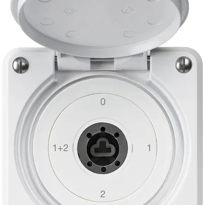 Interrupteur à clé ENC robusto IP55 avec clapet sans cylindre S1/1P blanc combi 