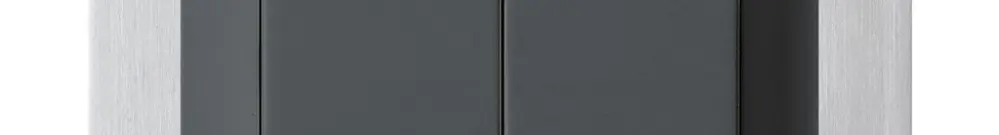 Poussoir ENC kallysto 2×A-R/1P anthracite avec plaque de fixation 