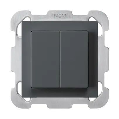 Poussoir ENC kallysto 2×A-R/1P anthracite avec plaque de fixation 