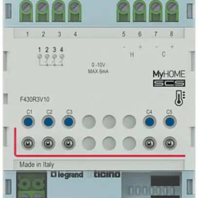 Attuatore di riscald.AMD MyHOME 3F 2×0…10V 