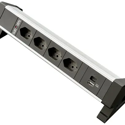 Presa multipla da tavolo Desk-Mountain 4×T13/1×USB-A/1×USB-C 3m T12 F=10A 