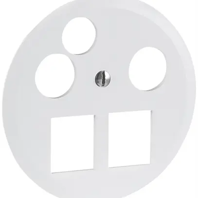 Disco frontale R&M MiniDat 2×RJ45 3×coassiale Ø58mm bianco 