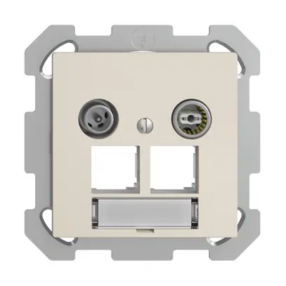 Presa multimedia ENC EDIZIOdue FM EASYNET 4dB, p.2×RJ45 S-One, crema 