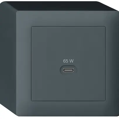 Prise de charge USB AP Hager kallysto type C 65W 3250mA anthracite 