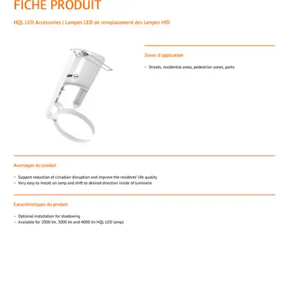 Copertura antiriflesso LEDVANCE HQL LED 4000LM 125×79mm Ø64mm bianco 