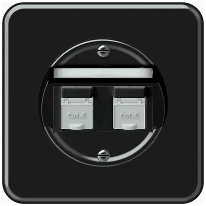 Boîte de raccordement ENC origin 2×RJ45 8(8) cat.6 oblique 92×92mm noir 