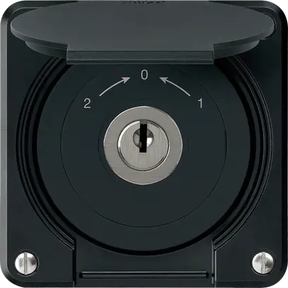 Contact pivotant à clé ENC robusto IP55 noir avec clapet inverseur pour combi 