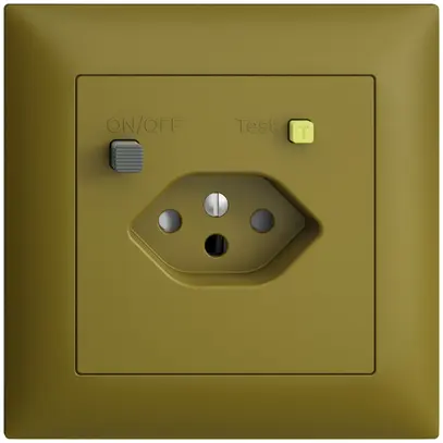 Prise ENC EDIZIOdue T13 FI 30mA FMI, shutter, olive 