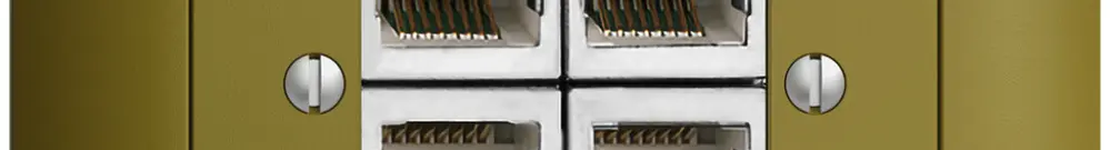 Prise ENC 4×RJ45/s 4P sép.EDIZIOdue olive ITplus 