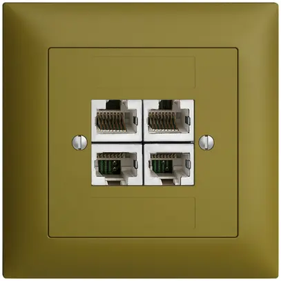 UP-Dose 4×RJ45/s 4P getr. EDIZIOdue olive ITplus 