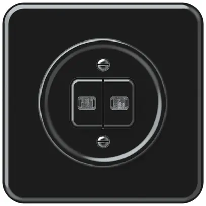 Interruttore a pulsante luminoso INC origin sch 1 (3+3) 2×LED 92×92mm nero 
