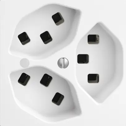 Steckdose EDIZIOdue 3×T23 weiss 16A mit LED grün, Steckklemmen 