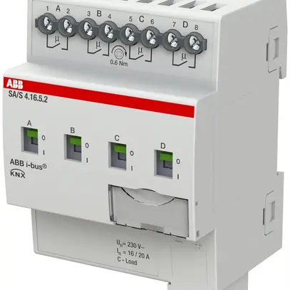 Actionneur-commutateur KNX AMD ABB SA/S4.16.5.2, 4-fois, 16A, C 