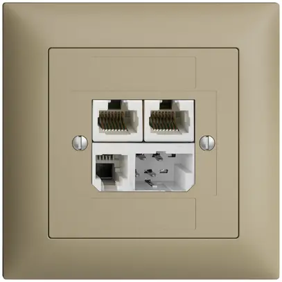 Scatola INC T+T/2×RJ45/RJ11/u ADSL ITplus EDIZIOdue sand 