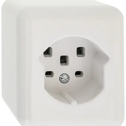 Prise AP Electro-Mica 1×T25 16A 400V blanc 