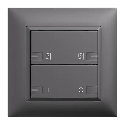 UP-Frontset EDIZIOdue zeptrionAIR ON/OFF 1K S1/S2 mit LED dunkelgrau 