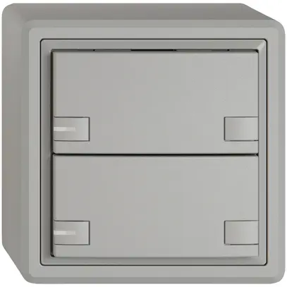 Poussoir KNX RGB AP EDIZIO.liv SNAPFIX® capteur temp.RGB-LED 2× comm.2T grc 