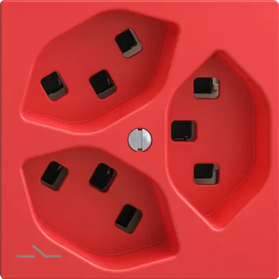 Presa 3×T23 Feller EDIZIOdue F, 1×separato, morsetti a innesto, berry 