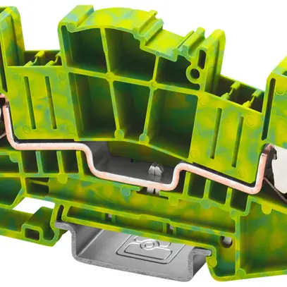 Morsetto di terra componibile PX XTVMED 6-PE 10mm² 2×1 DIN35 ve-gi 