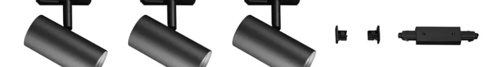Kit d'éclairage LED SLV NOBLO SPOT, rail conducteur 1-phase, 3×spot 2700K, noir 