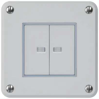 UP-Druckschalter robusto IP55 Schema 3/Drucktaster 2×beleuchtet grau für Kombi 