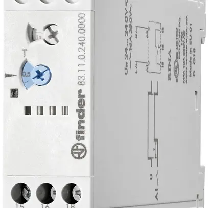 Relè a tempo INS Finder 83.11, 1C 16A 24…240VAC/DC ritardo di inserzione 