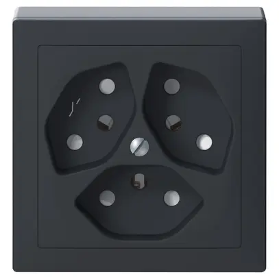 Prise AP SIDUS 3×T13/1 anthracite avec shutter 