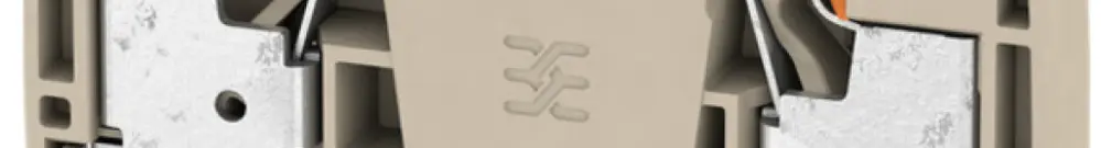 Morsetto passante Weidmüller A2C PUSH IN 2×10mm² TS35 beige 