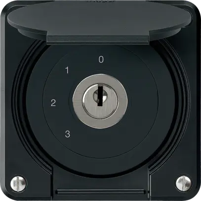 Interrupteur à clé ENC robusto IP55 avec clapet S5/1P noir pour combinaison 