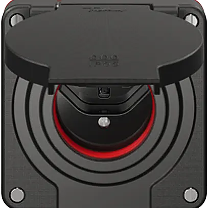 Prise NEVO N.CO 1×T23, IP55 d'après SN 441011, a.joint rouge, noir 
