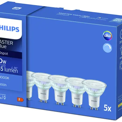Lampada LED MASTER Value LEDspotLV DT GU10 PAR16 4.7…50W 830 345lm 36°, 5pezzi 