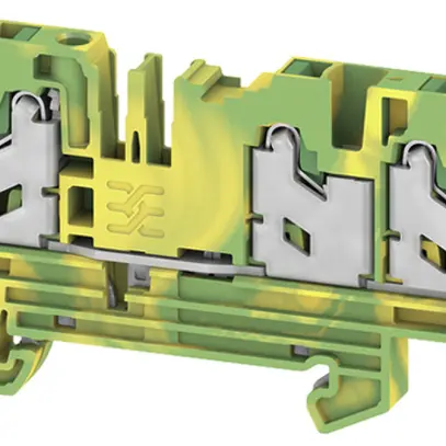Morsetto di passaggio componibile WM S3C 4 PE 4mm² SNAP IN 3×1 DIN35 ve/gi 