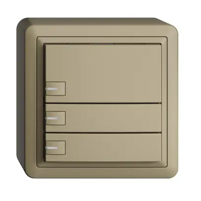 AP-KNX-Taster RGB EDUE, 250mW, m.RGB-LED, 3×Taste, 1×Tastenb., sa 