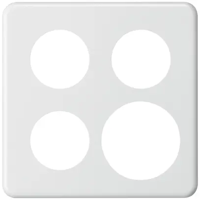 Abdeckplatte basico 2×2/3×Ø43+1×Ø58mm weiss 