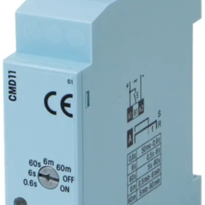 Relais temporisé ComatReleco CMD11-E, 24VUC, boîtier bleu/gris 