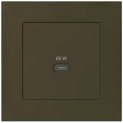 Presa di ricarica USB INC Hager kallysto.pro tipo C 65W 3250mA marrone 