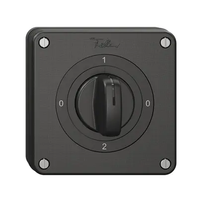 Interrupteur rotatif NUP NEVO, 2/1 L, avec manette, KS, 0-1-0-2, noir 