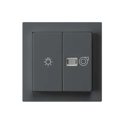 Kit frontale kallysto antracite 60×60mm con simbolo illuminazione+ventilazione 