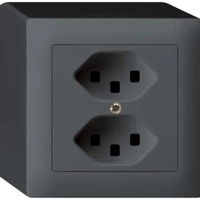Prise AP kallysto 2×T23 anthracite bornes enfichables 
