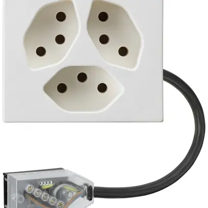 Presa INS FLF 3×tipo 13 L3 bianco per cavo piatto Technofil 