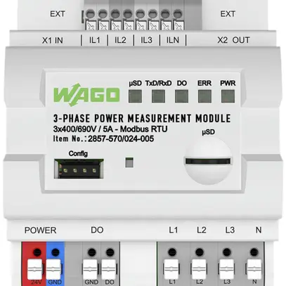 Transducteur de puissance WAGO 3L 3×400/690V 5A mode RTU 