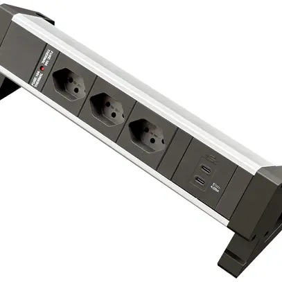 Prise multiple de table Desk-Mountain 3×T13/2×USB-C 3m T12 F=10A 