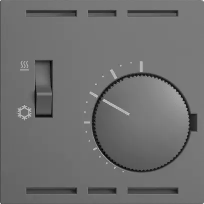Thermostat EDIZIOdue, a.interrupteur, 60×60mm, gris foncé 