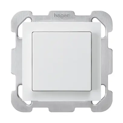 Interruttore INC kallysto 3/2L bianco con piastra di fissaggio 