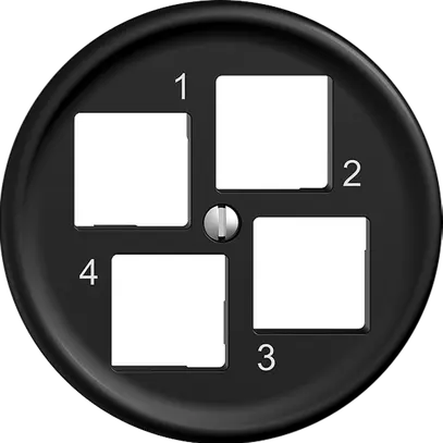 Kit de montage Sdue Q EASYNET S-One, pour 4×RJ45, Ø60 mm, sortie droite, noir 