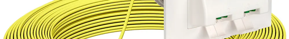 Boîte de déroulement de câble FTTH kit ENC, 2×LC-DX, 2.3mm, 60m, jaune, dca 